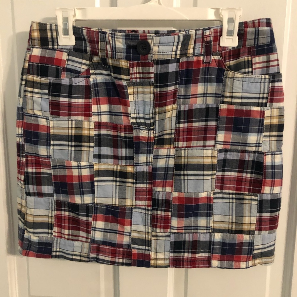 Red, white, blue skirt from Loft.